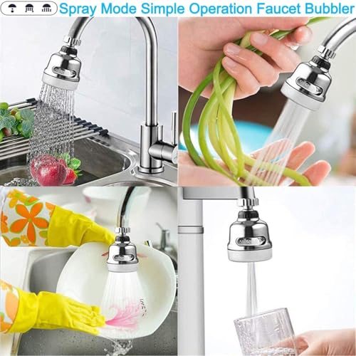 Image of 360 Swivel Water Flexible Kitchen Tap Head Movable Sink Faucet 360 Rotatable ABS Sprayer Removable Anti-Splash Adjustable Filter Nozzle Swivel Water Saving Aerator 3 Modes Kitchen tap Shivay Camp