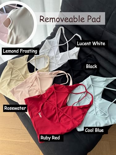 Danysu Sculpt Workout Tank Tops Women Backless Longline Sports Bras Strappy Padded Yoga Top2