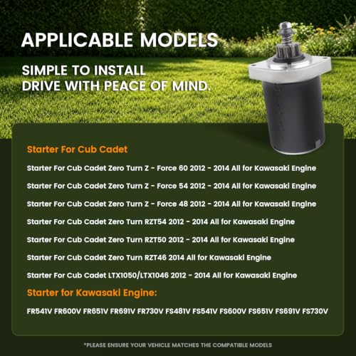 Image of Ezexpreze 21163-0749 21163-0711 Starter for Kawasaki FR730V FR691V FR651V FR600V FS691V FS651V FS541V, Cub Cadet Z-Force 48 54 60 RZT46 RZT50 LTX1046 LTX1050