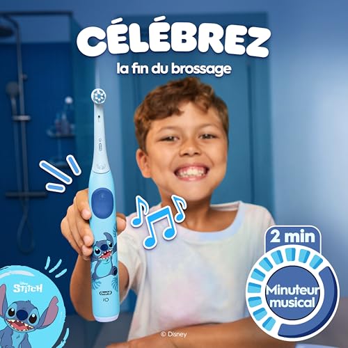 Oral-B iO Kids 6+ Disney Stitch Elektrische tandenborstel incl. 1 opzetborstel, 1 reis-etui, muziektimer en 3 modi met kindvriendelijke Super Sensitive modus, voor kinderen vanaf 6 jaar - Afbeelding 6