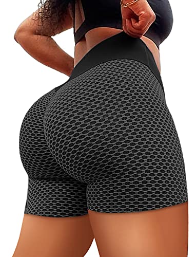 Danysu Booty Shorts for Women Butt Lifting Scrunch Butt Shorts Anti Cellulite Pluz Size Gym Workout Shorts Activewear Black Large