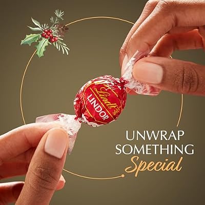 Lindt LINDOR Holiday Deluxe Assorted Chocolate Candy Truffles Gift Box, 15.2 oz.
