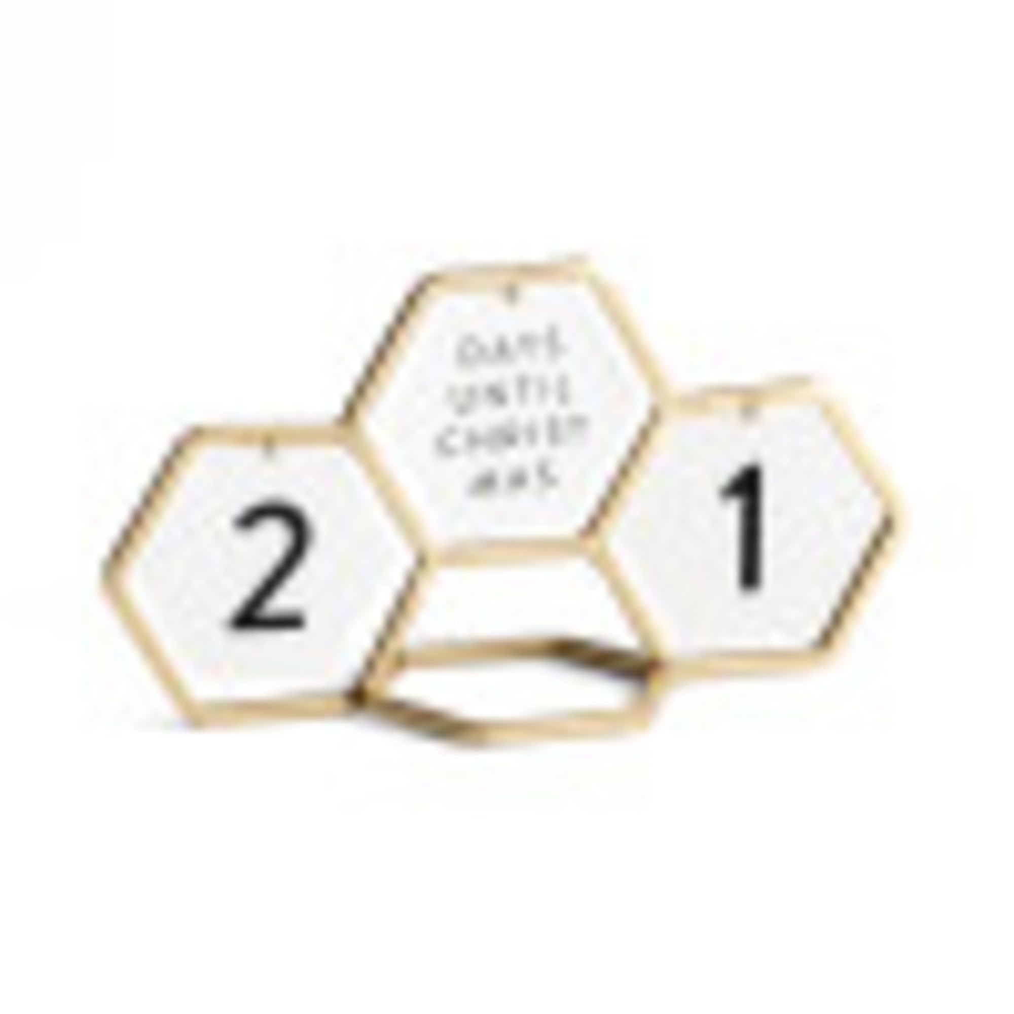 Dayspring Candace Cameron Bure-Geometric 8 Interchangeable Messages-Gold Wire Christmas Countdown Calendar