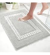 UNIBATH Gray Bathroom Rugs 18x24, Non Slip Washable Bath Mats,Super Soft Microfiber Bathroom Mats...
