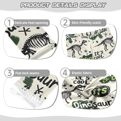 ALAZA Girls' Leggings Children's Yoga Pants Skinny Printed Dance Dinosaur Graffiti Comfortable 4T2