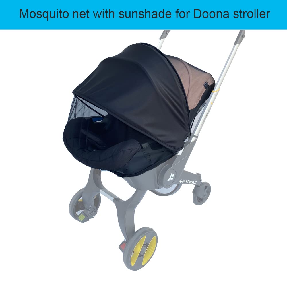 Brogtorl Mosquito Net for Baby Stroller Compatible with Doona Pushchair, Universal Mosquito Net with Sun Visor - Image 2