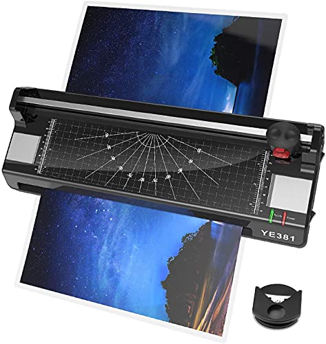 Laminator for A3/A4/A6, Personal Thermal Laminator for Home Office School Use, 13 inches Max Width, Double Roller System Hot Cold Lamination Machine, Corner Rounder (Black)