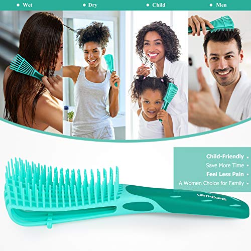 Detangling Hair Brush,Hair Detangler Brush And Wide Tooth Comb Set For Black Natural Curly Wet Dry Thick Straight Long Hair, Afro American Type 3A-4C, Comfortable Grip,Easy To Clean, Durable #TOP4