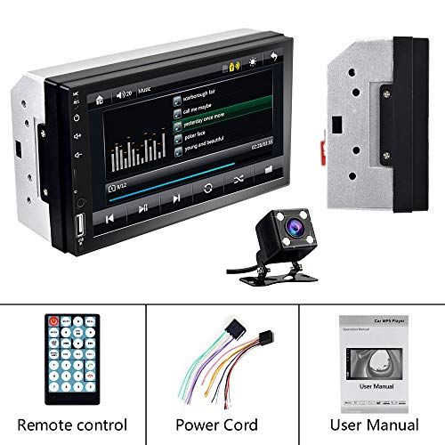 EKAT Double Din Car Stereo with Touch Screen Bluetooth, in-Dash Car Audio Receiver Support Mirror Link for Android/iOS Phone, Handsfree USB/AUX-in/RCA/SD Card + 4LED Backup Camera - Thumbnail 5