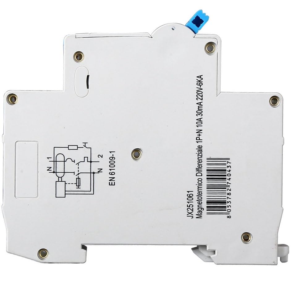 Interruttore Magnetotermico Differenziale 1P+N 10A 30mA 220V-6KA 1 modulo 30mA per Guida DIN - Protezione Circuiti e Sicurezza Impianti