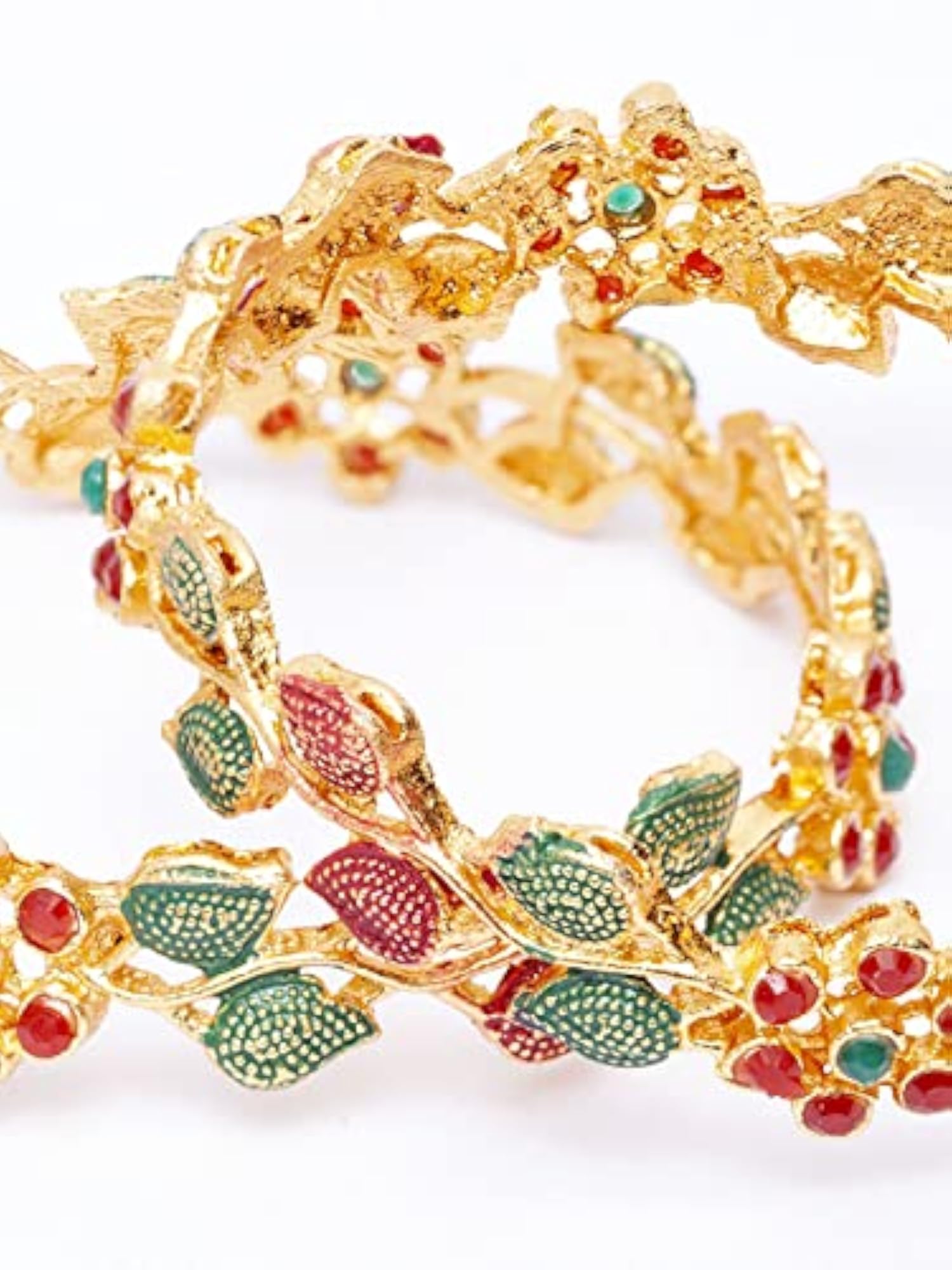 Plated Set of 2 Traditional Bangle (11306b_2.4)