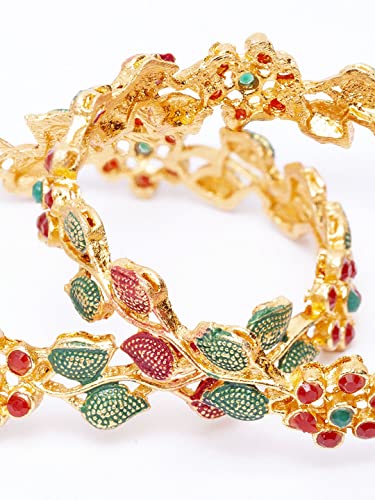 Plated Set of 2 Traditional Bangle (11306b_2.4)