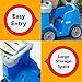Simplay3 Roll and Stroll Quiet Ride-On Toddler Toy Push Car, with Seatbelt, for Toddlers Ages 1.5-4 yrs., Blue