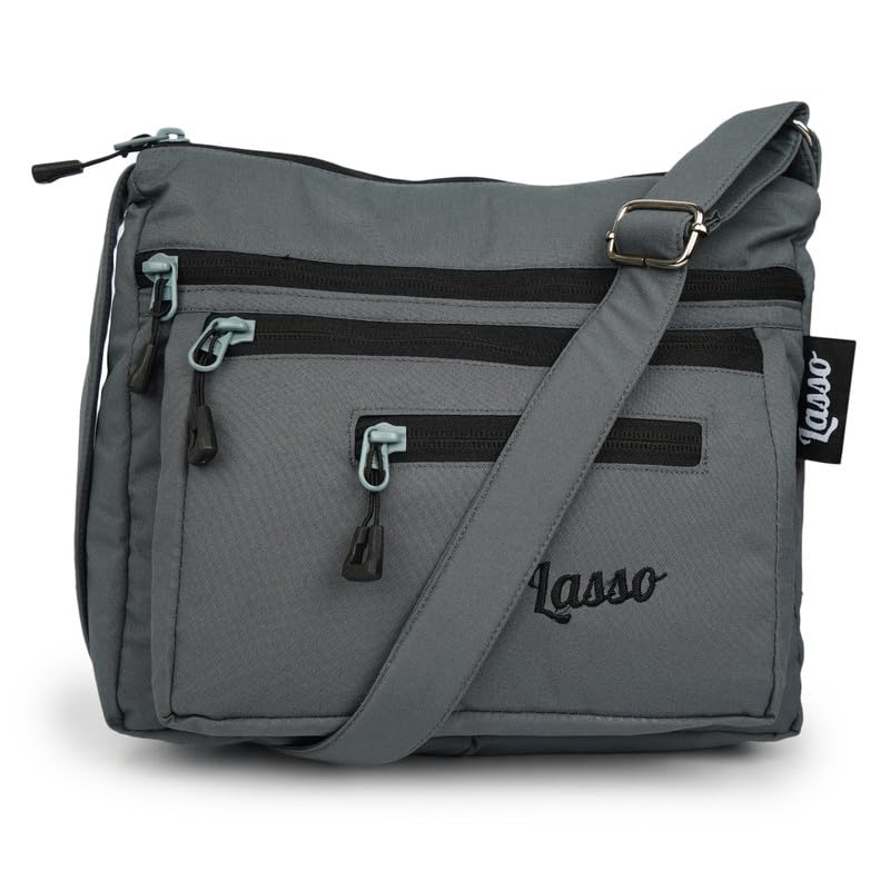 Image of Lasso Stylish Multi-Pocket Crossbody Waterproof Sling Bag For Women with Adjustable Strap | Stylish Ladies one side bag and purse for women & girls | 5 L Capacity & 5 Multiple Pockets with Zip