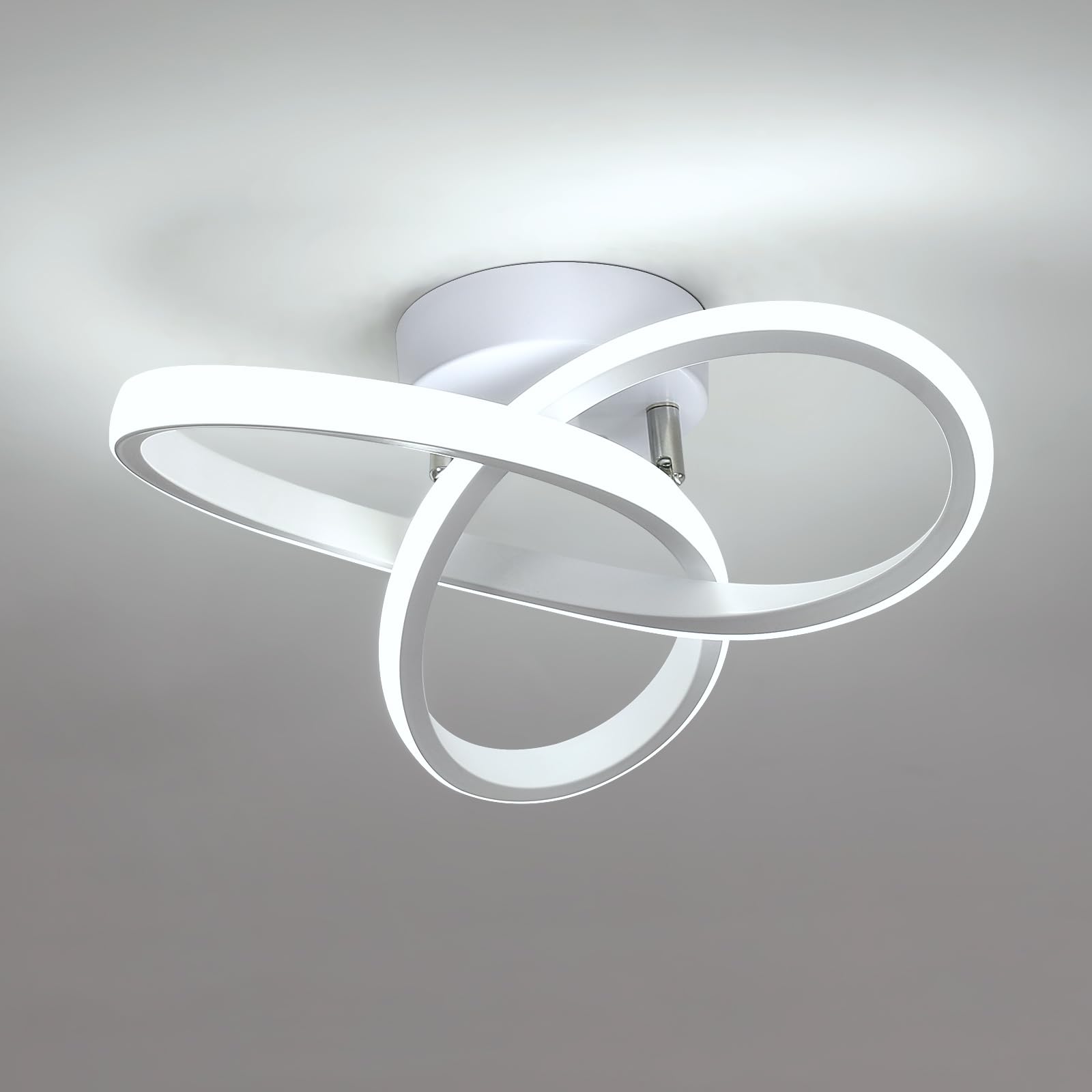 Osairous Plafoniera LED Soffitto Moderna, 22W 2500LM Lampada da Soffitto Design Forma di Fiore, Lampadario LED Bianco Soggiorno per Camera da Letto Cucina Corridoio, Bianco Freddo 6500K, 25CM