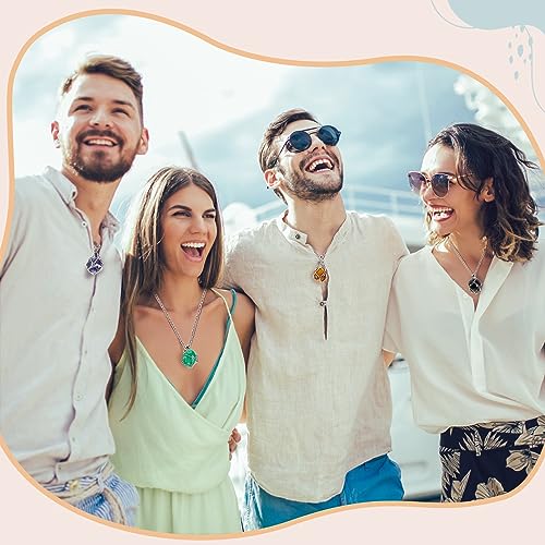 Tondiamo 3 Pcs Crystal Necklace Holder Cage Pendant Adjustable Empty Stone Holder Necklace Crystal Cage Stand Jewelry DIY Men(Platinum)4