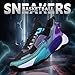 CJSPORX Men Basketball Shoes Non Slip Breathable Outdoor Fashion Sneakers Black&Blue-2 Size 9.5