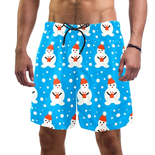 Maillots de bain hommes imprimé bonhomme de neige HadHfun short de plage léger unique