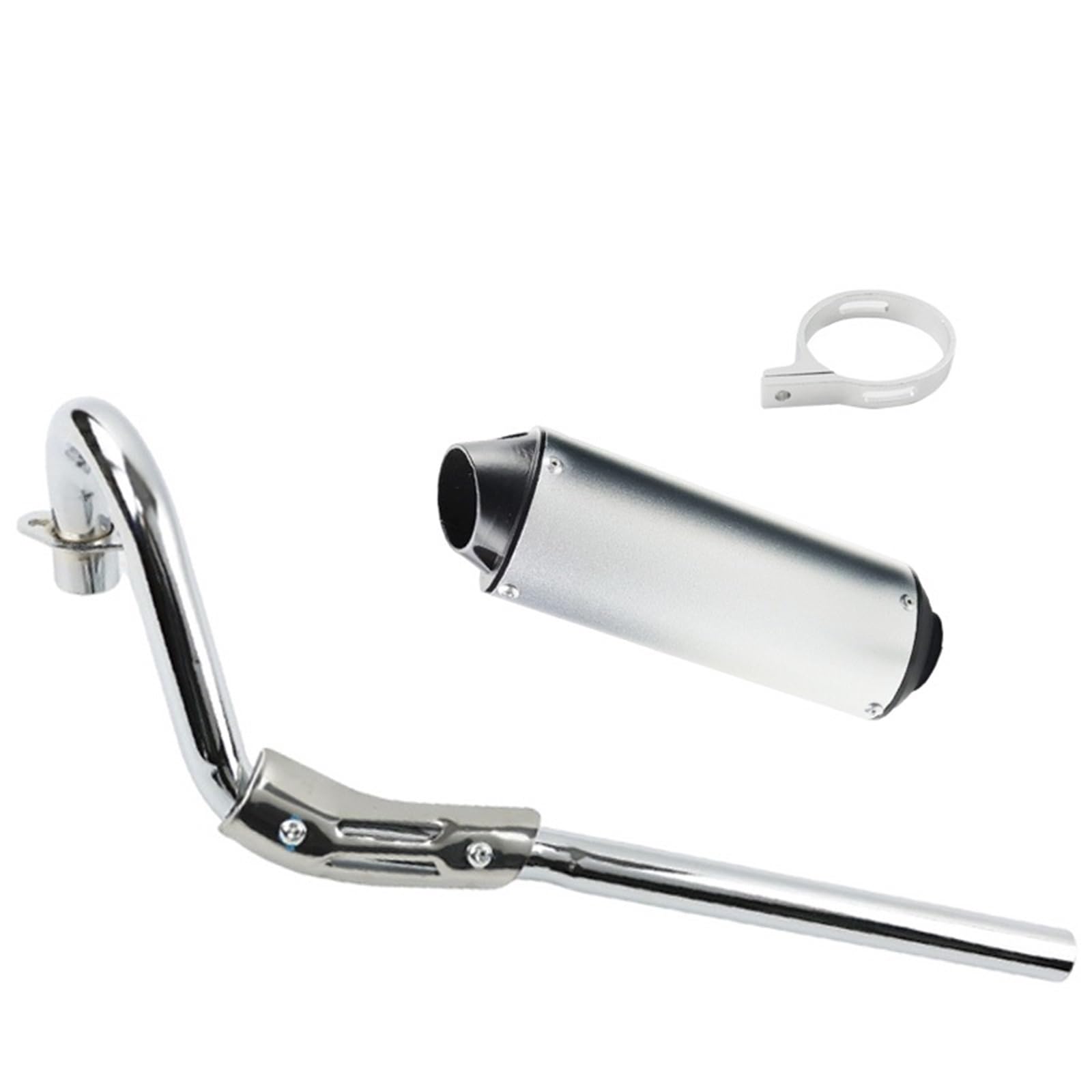 Kit d'assemblage de silencieux d'échappement de moto de 28 mm pour CRF50 KT Suzuki Pit Bike Motocross(White)