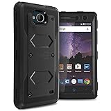 CoverON Tank Series for ZTE Majesty Pro Hard Case, ZTE Tempo Case, Full Body Front and Back Heavy Duty Hard Protective Phone Cover - Black