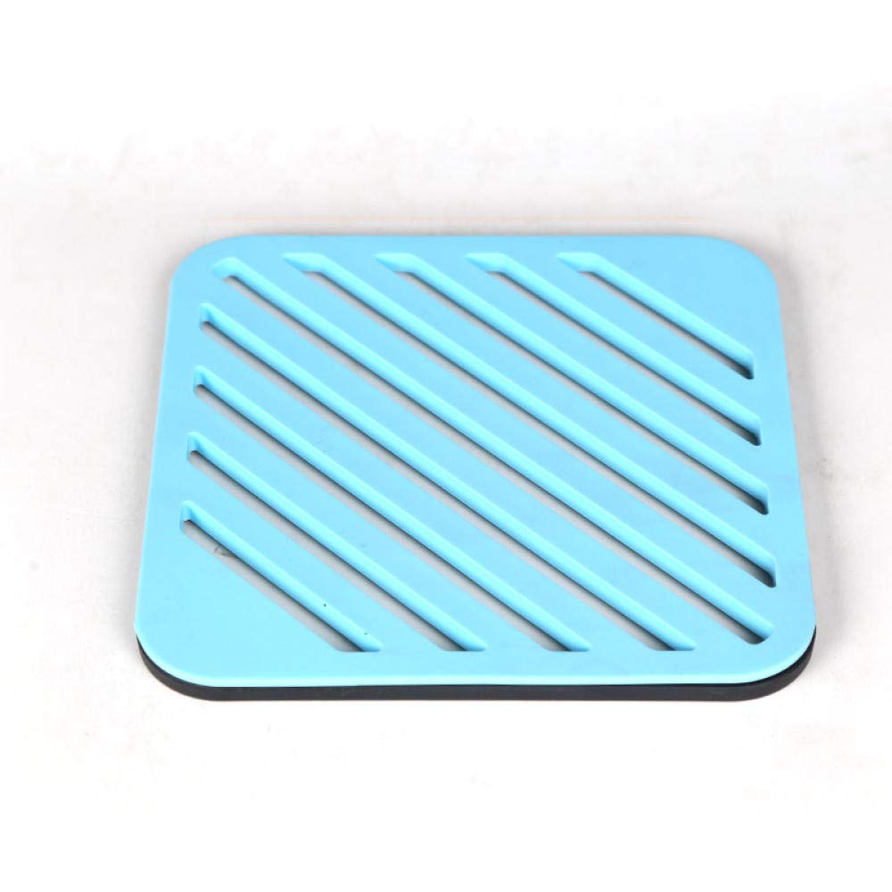 Okrągły stół jadalny, stop silikonu, zestaw mat izolacyjnych, podkładka pod garnek, podkładka pod miskę, podkładka pod talerz, niebieski(Square Blue (4 Pieces))