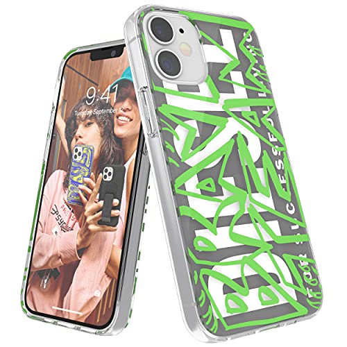 DIESEL Coque de Protection conçue pour iPhone 12 Mini 5.4 - Transparente - Anti-Chocs - avec Bords arrondis - Noir/Vert