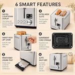 Toaster 2 Slice Stainless Steel, Digital Timer, Wide Slots,9 Shades(Silver) - Image 6