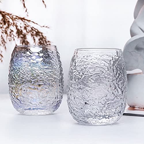 Set de 2 vasos de vidrio 12 oz estilo elegante miniatura 3