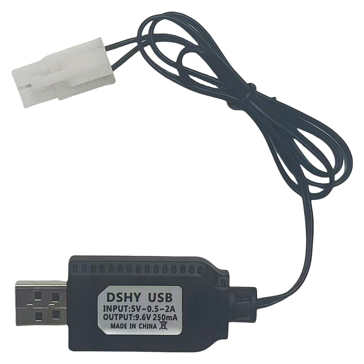 Charger Cable with Tamiya KET-2P with Battery Protection Compatible RC Car RC Tank RC Boat and Gel Ball Blaster and Other Remote Control Toys for Universal 9.6V Li-ion Battery USB Charger Cable (1)