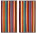Cotton Craft - 2 Pack Terry Beach Towel 30x60 - Summer of Siam Multi Stripe - 400 grams per square meter- 100% Pure Ringspun Cotton - Brilliant Vibrant colors - Highly absorbent easy care machine wash