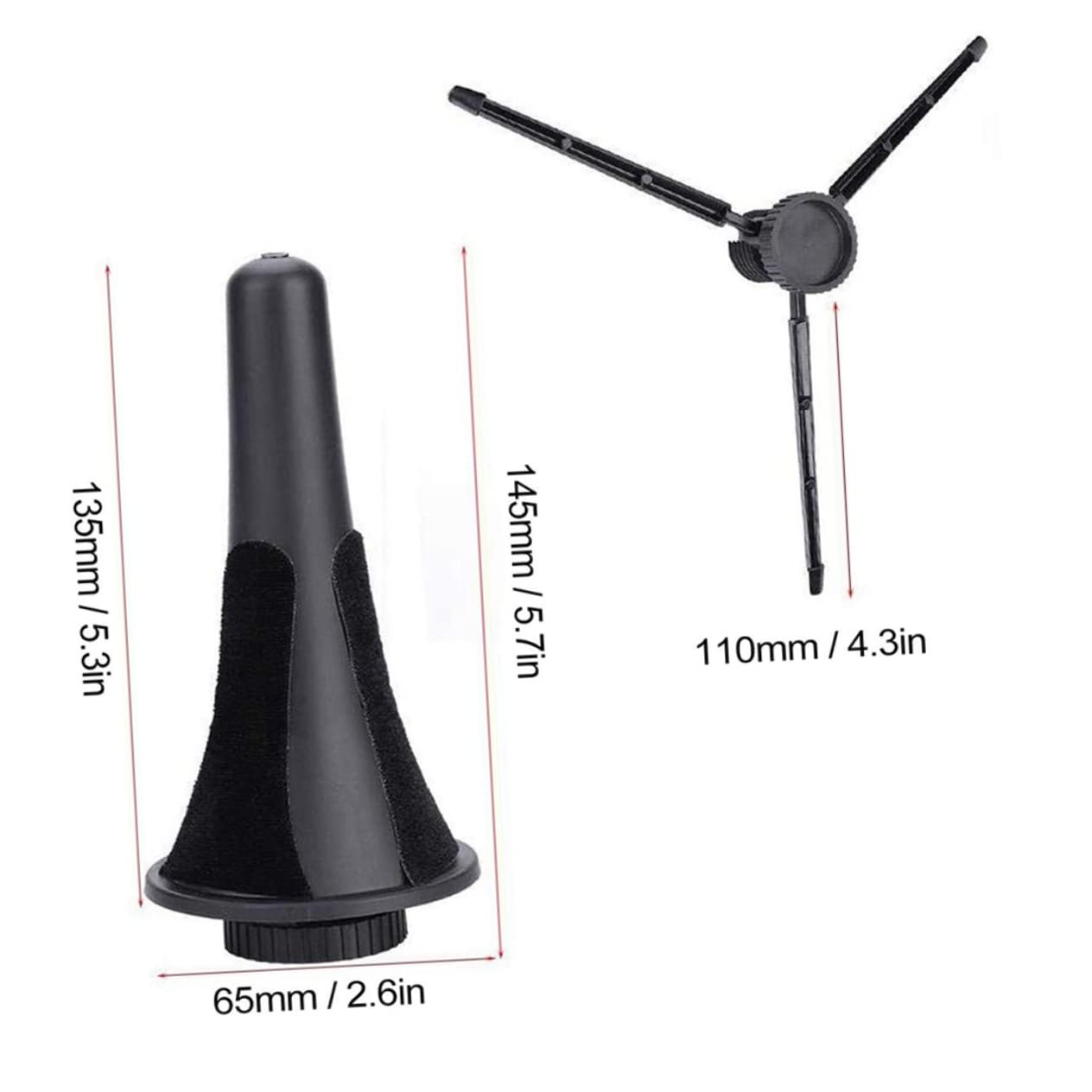 ifundom Clarinet Stand 3-legged Metal Plastic Portable Folding Stand for Band Instruments