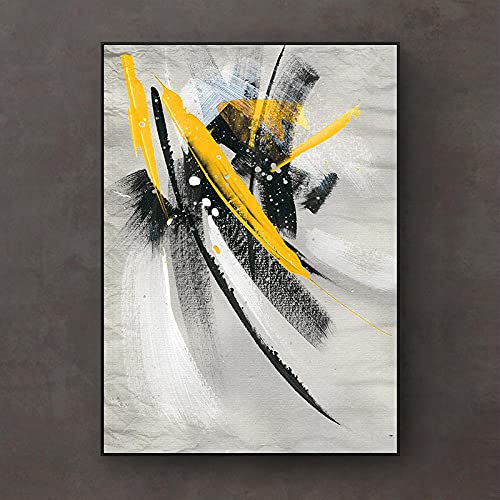 Déco murale couloir sombre avec peinture abstraite moderne