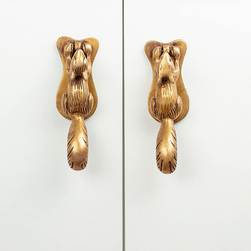 Southeast Asia Handmade Copper Cabinet Door Handle, Personality, Knock on The Door Handle