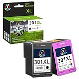 301XL Druckerpatronen Multipack Wiederaufbereitet Kompatibel für HP 301 XL Tintenpatronen für HP DeskJet 1000 1050 1510 2050 2540 3000 3050 Envy 4500 4502 OfficeJet 2620 4630 Patronen(1Schwarz 1Farbe)