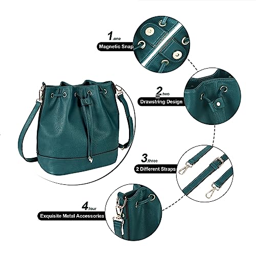 Image of AFKOMST Medium Bucket Bag for Women, Convertible Shoulder Crossbody Tote