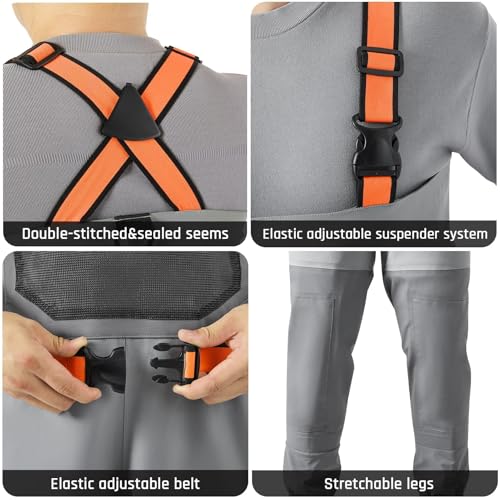 Hunthor Fishing Waders for Men Waterproof Breathable Chest Wader with Insulated Stockingfoot for Fly Fishing, Hunting, Wading - image 8