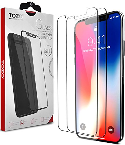 TOZO for iPhone X Screen Protector 2 Pack Premium