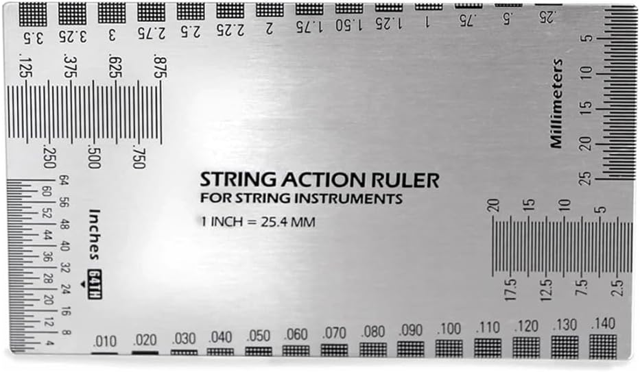 Naiveferry 1Pc Guitar String Action Gauge Ruler, Stainless Steel Guitar