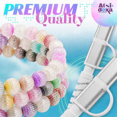 Image of 4-in-1 Beaded Charging Cable, MFi Certified, Works with CarPlay, 3.3FT 60W Fast Charger Cord for iPhone 17 /16 /15 /14 /13 /12 /11, iPad, Samsung, Android and More (Candy Sprinkles)