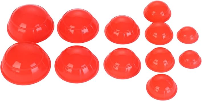 12 Piece Cupping Set Vacuum Cupping Therapy Set Stronger Suction for Myofascial Massage, Muscle, Nerve, Joint Pain Relief Facial Body Massage, Pain Relief, Muscle Relaxation Joint PainRed
