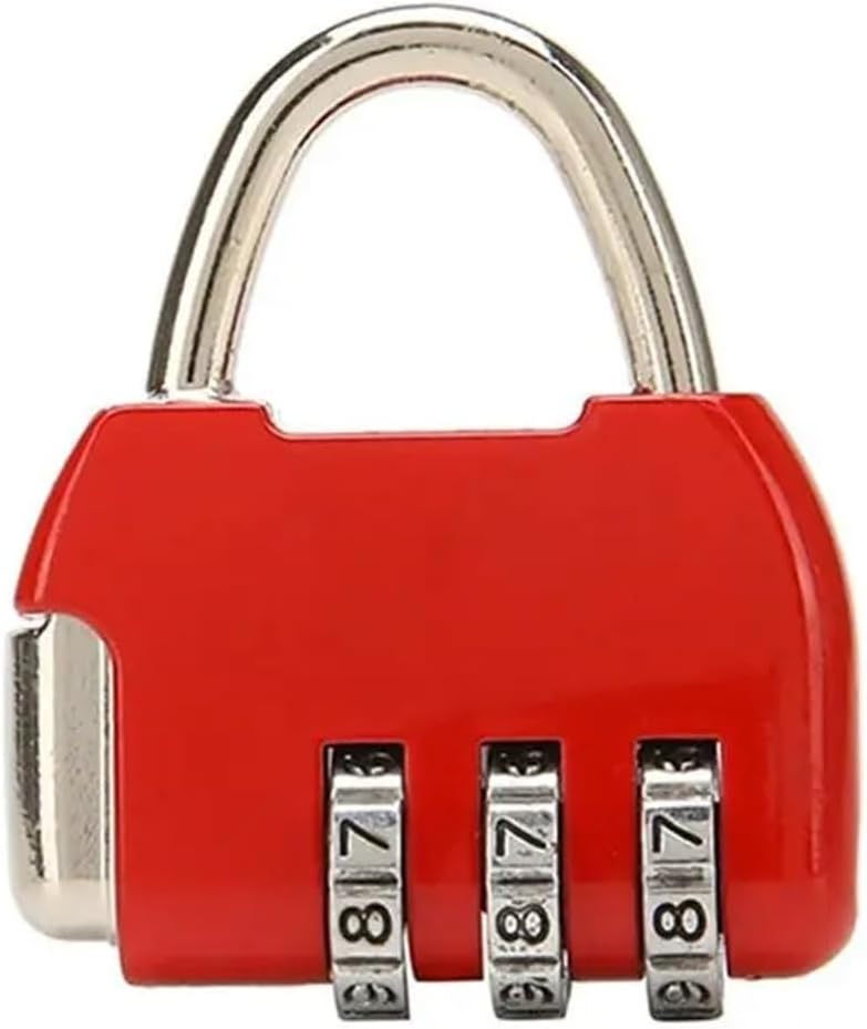 3 Digit Password Lock Mini Theft Travel Luggage Backpack Zipper Padlock Portable Dormitory Cabinet Zinc Alloy Padlock 1Pcs(Gold)