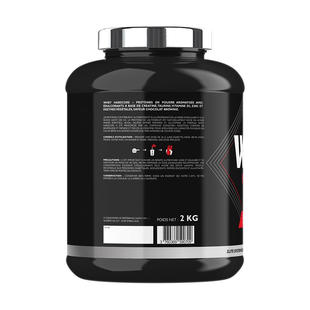 Superset Nutrition - Whey Hardcore (2kg) - Whey Protein - Explosive Kombo aus Whey und Kreatin - Brownie