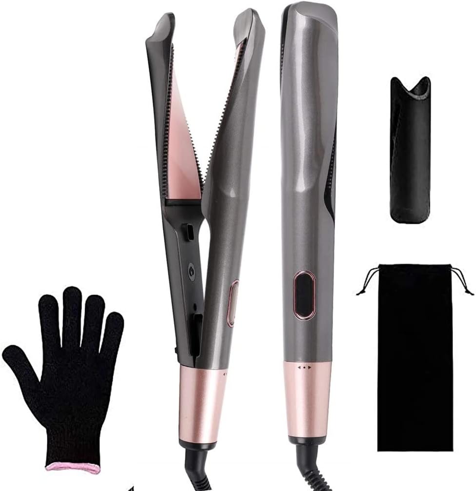 EDDGEProfessional 2 in 1 Twist Hair Curling & Straightening Iron Hair Straightener Hair Curler Wet & Dry Flat Iron Hair Styler Tools