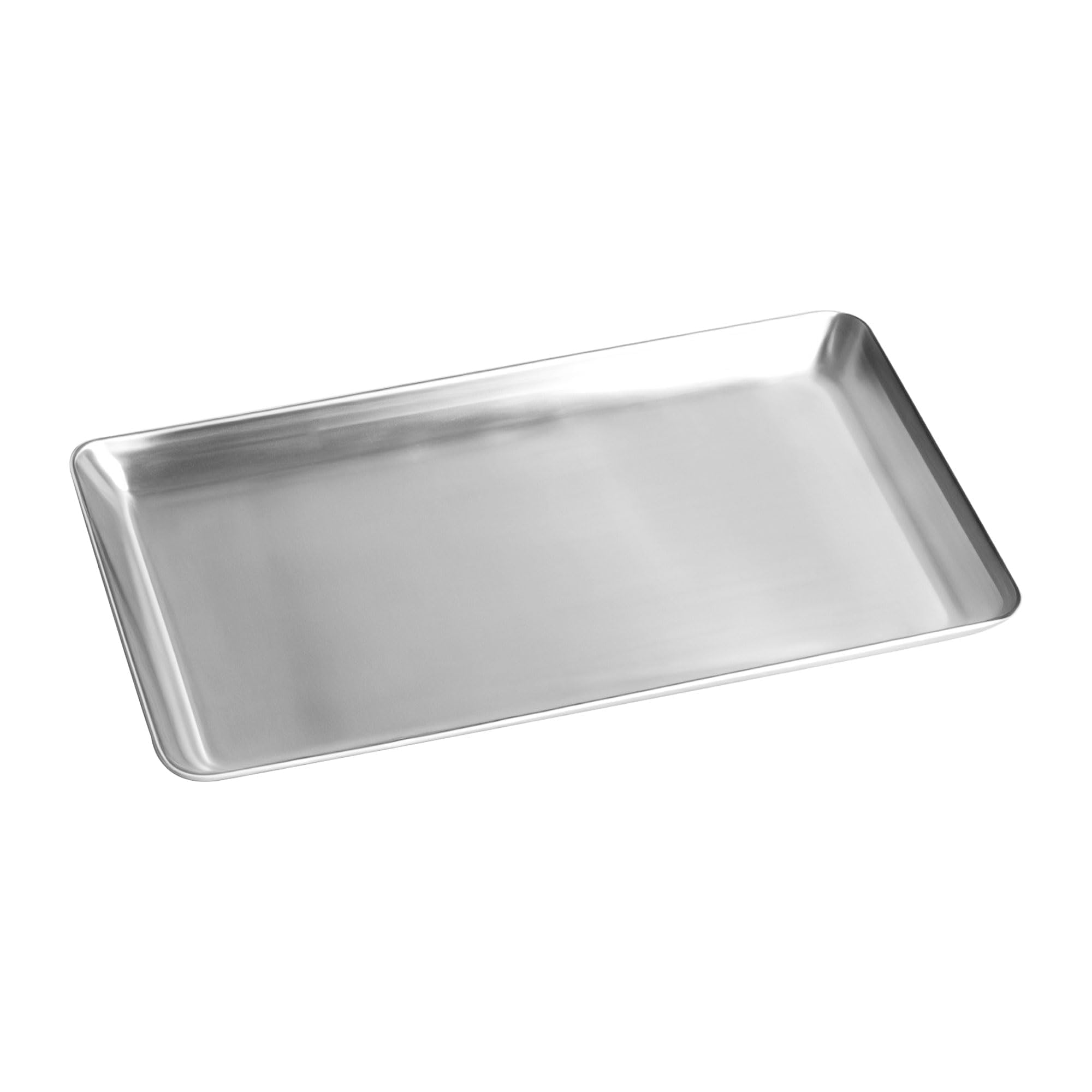 IMEEA Small Serving Tray SUS304 Stainless Steel Silver Rectangular Trayfor Kitchen Bathroom Vanity Jewelry, 25 x 15cm