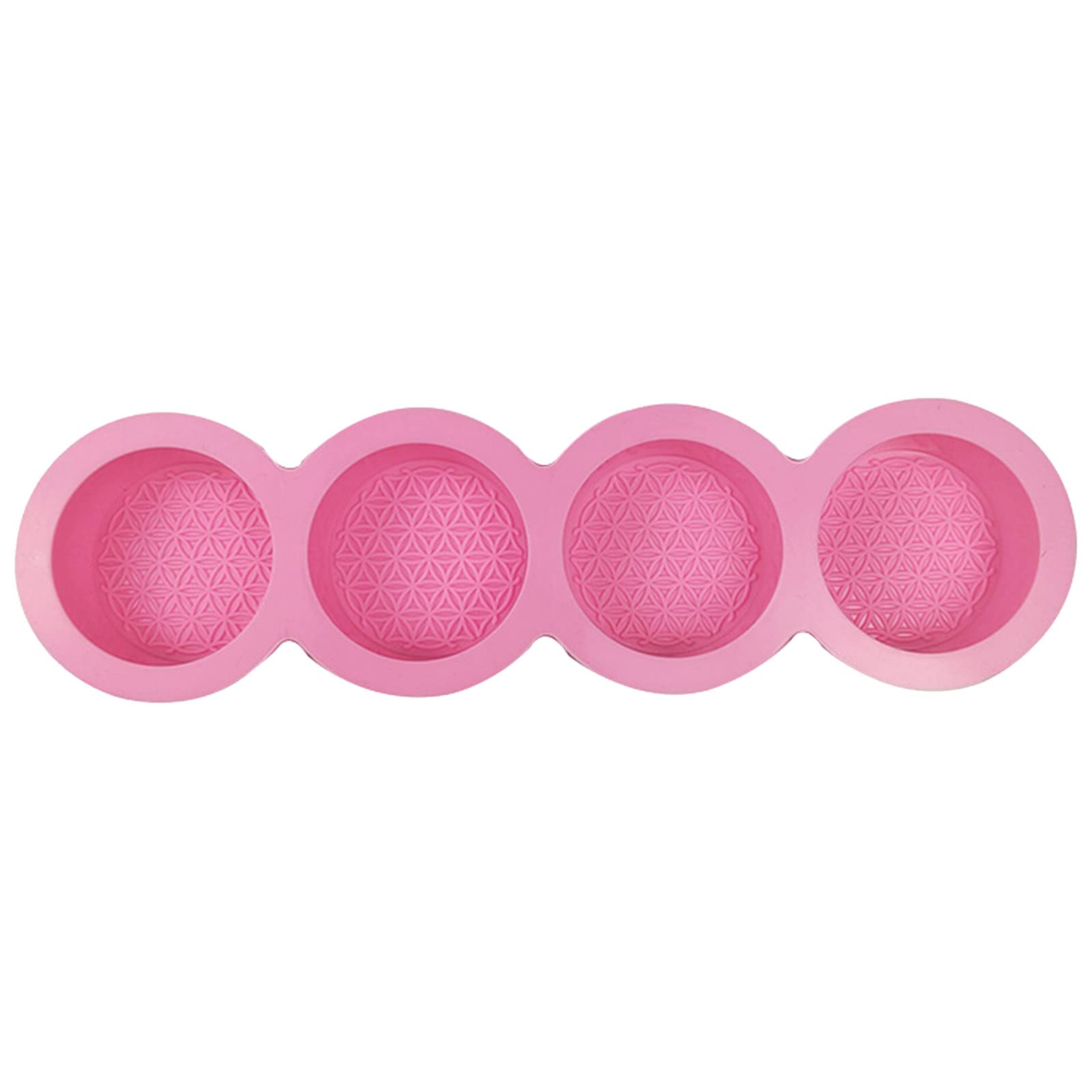 Xinsheinelry 4-Cavity Pattern Silicone Mold Soap Mold for Cake Muffin Jelly Chocolate Candy Making for Baking