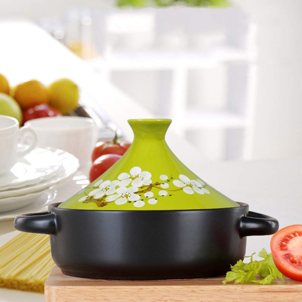 Marmite à tajine, Casserole à Braiser avec céramique, Pot Multifonctionnel à résistance aux Hautes températures pour la Cuisine à Domicile ou Le Restaurant, cocotte à Soupe mijoteu