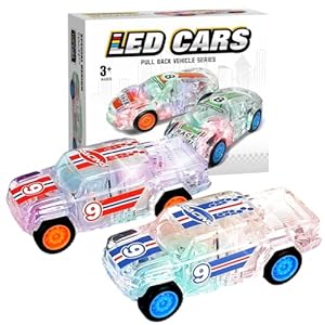 ZOHANINDL LED Light Up Pickup Truck Toys,Pull Back Cars Toy(2 Pack),Included,Suitable for Toddlers 3 4 5 6 7 8 Year Old Kids for Boys and Girls Birthday Easter Party Gift