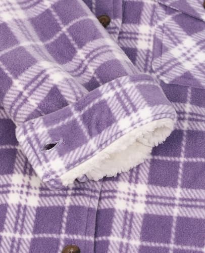 Image of ThCreasa Boys Sherpa Lined Plaid Button Shirt Jacket