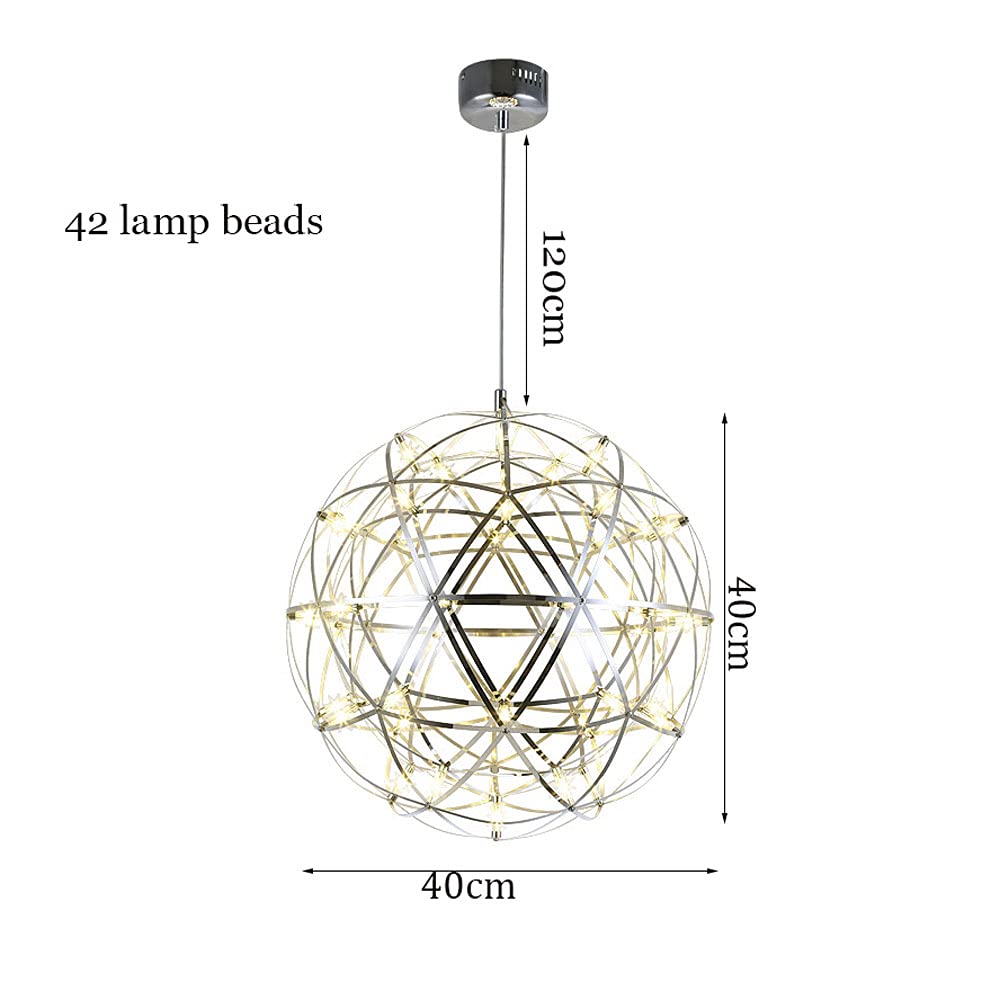 Nowoczesna lampa wisząca Gypsophila - sferyczny żyrandol ze stali nierdzewnej do restauracji, salonu, sklepu odzieżowego, kawiarni i dekoracji ślubnej - elegancka oprawa oświetleniowa do domu