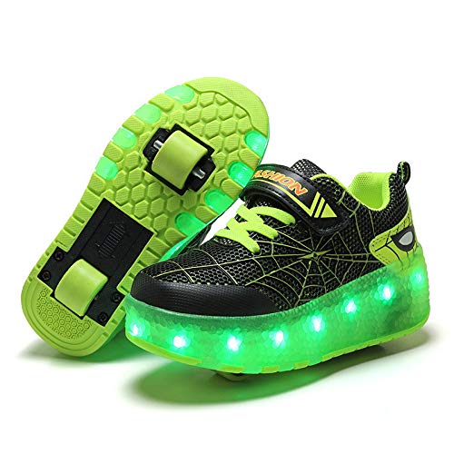 ST-JKRoller Skates Light up Shoes, with 2 Wheels & USB Chargable Led Sport Sneaker for Boys Girls Kids Birthday Thanksgiving Christmas Day Best Gift